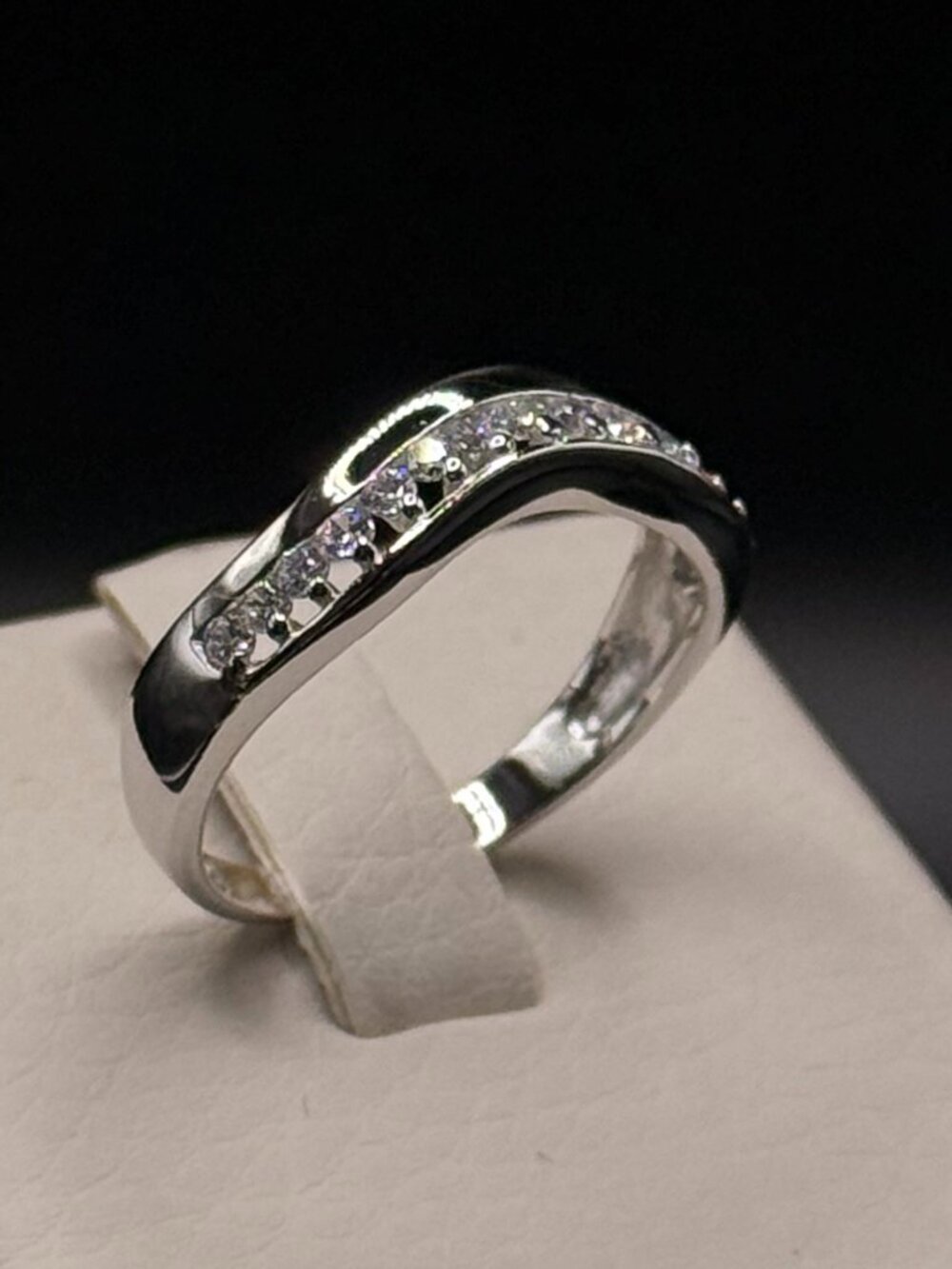 Sterling Silver CZ Channel-Set Band Ring
